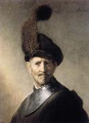 REMBRANDT Harmenszoon van Rijn Man in a Plumed Hat and Gorget USA oil painting artist
